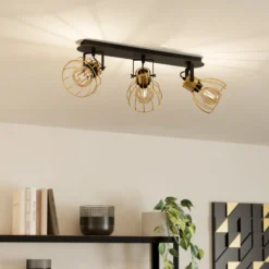 EGLO Sambatello Deckenlampe 3-flammig schwarz/gold