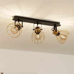 EGLO Sambatello Deckenlampe 3-flammig schwarz/gold