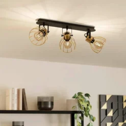 EGLO Sambatello Deckenlampe 3-flammig schwarz/gold