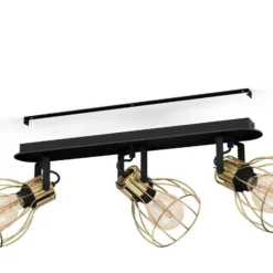 EGLO Sambatello Deckenlampe 3-flammig schwarz/gold