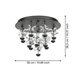 EGLO Stars Of Light LED-Deckenlampe Pianopoli schwarz Ø 50cm
