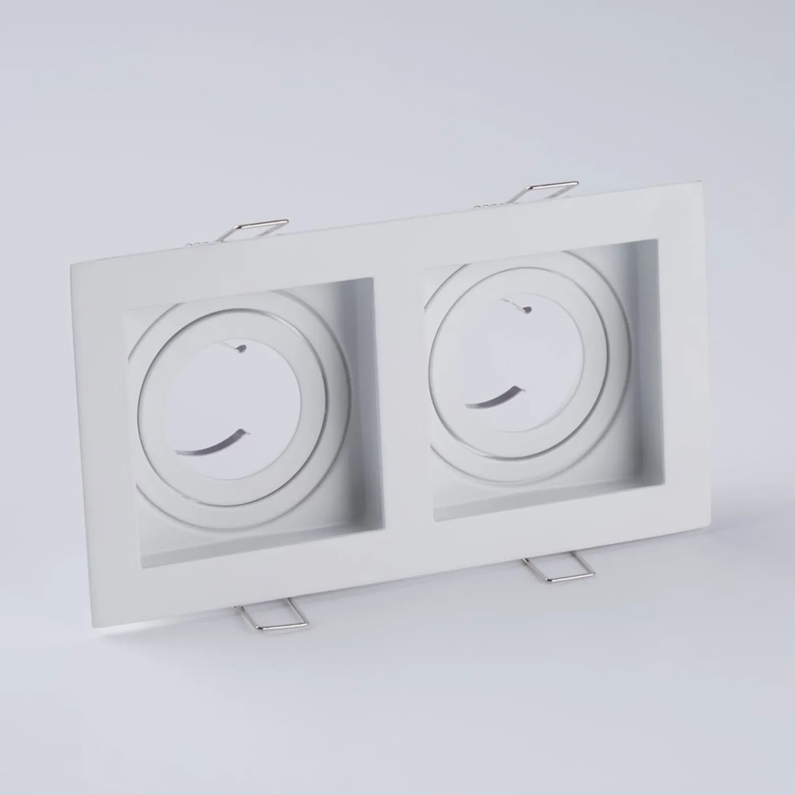 Einbauleuchte Grid Two, 2-flg, weiß, 18,5x10 cm, Alu, GU10