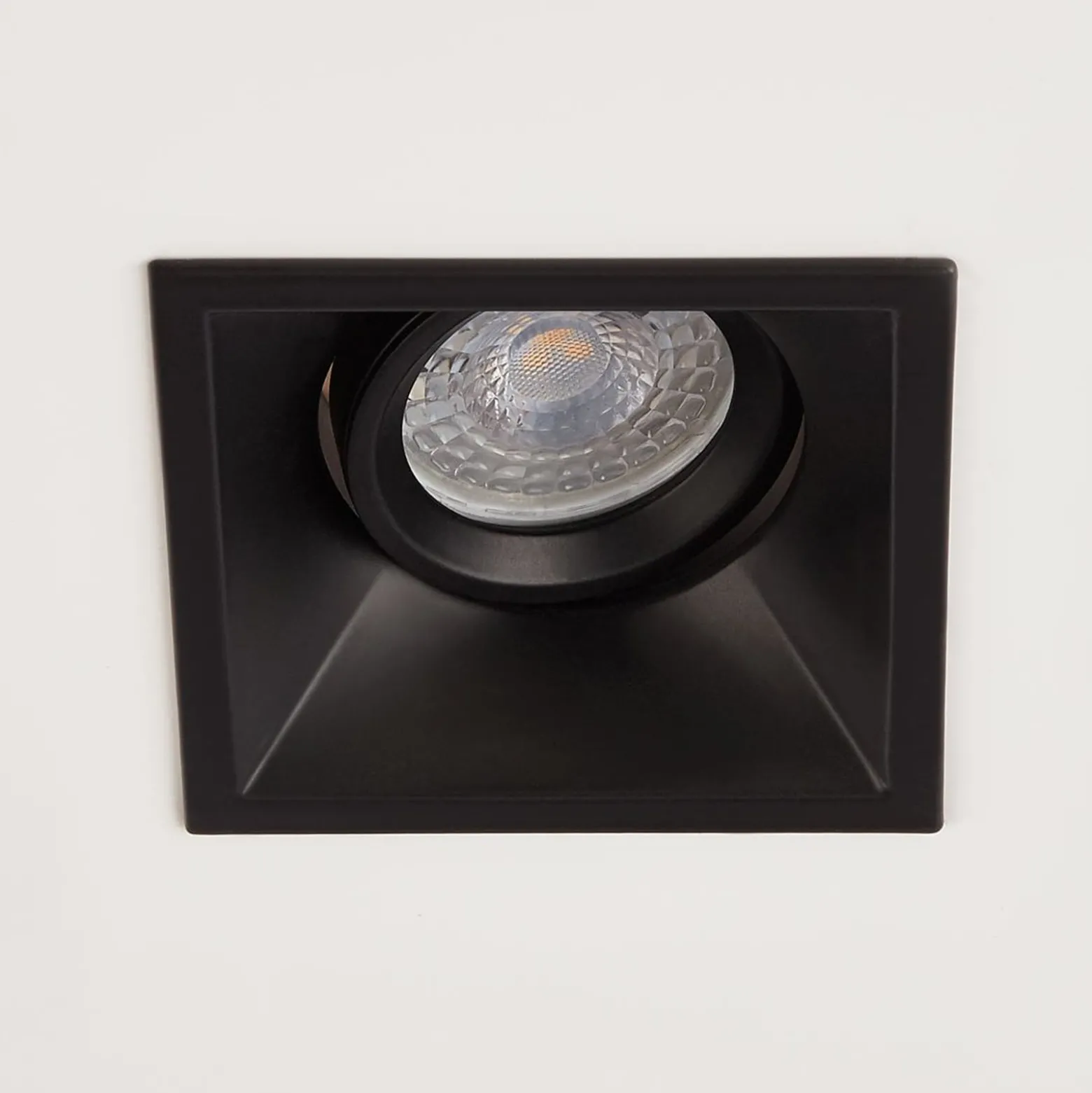 Einbauleuchte Slim Trim Square, schwarz, 9 x 9 cm, Alu, GU10