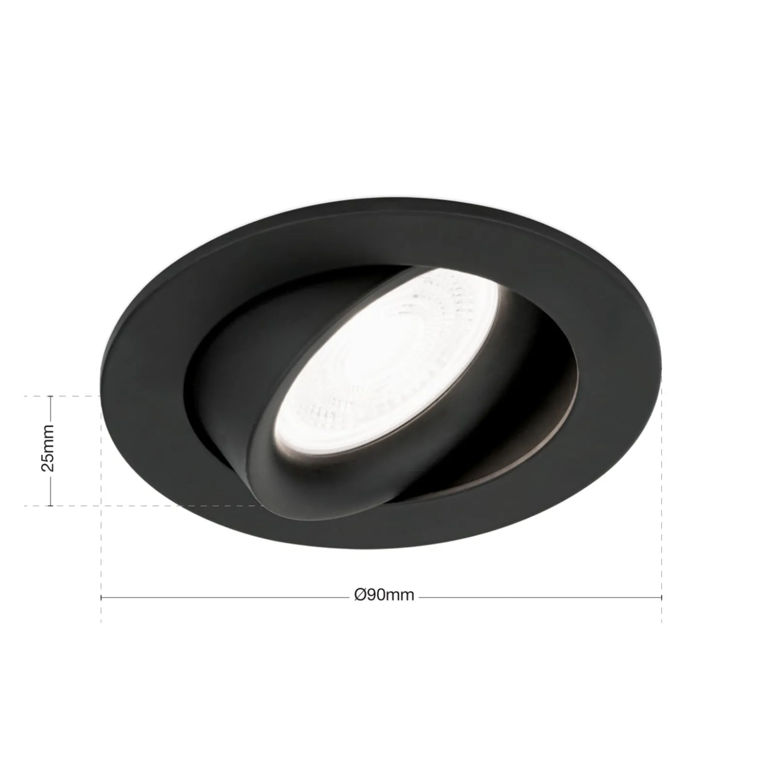 Einbauspot Choice, Aluminium, schwenkbar, schwarz