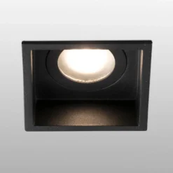 Einbauspot Hyde 1flammig Rahmen eckig IP44 schwarz