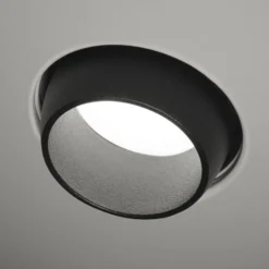 Einbaustrahler Lelanto, schwarz, Gips, Ø 10 cm, GU10