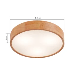 Envostar Deckenleuchte Kerio, Ø 47 cm, Eichenholz natur
