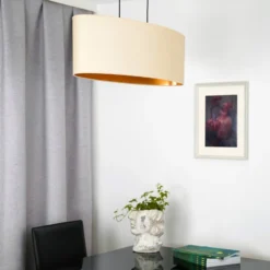 Envostar Hängelampe Idun hellbeige 80 cm Naturmaterial vegan