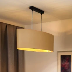 Envostar Hängelampe Idun hellbeige 80 cm Naturmaterial vegan