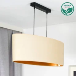 Envostar Hängelampe Idun hellbeige 80 cm Naturmaterial vegan