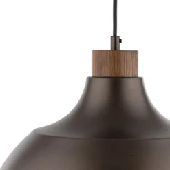 Envostar Hängeleuchte Kaitt, braun, Ø 34 cm, Holzdetail