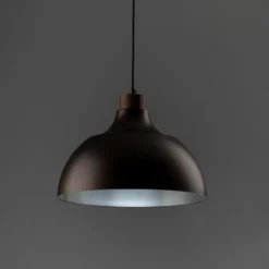 Envostar Hängeleuchte Kaitt, braun, Ø 34 cm, Holzdetail