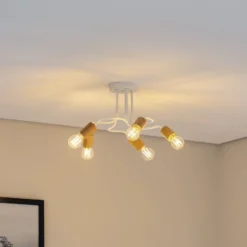 Envostar Joiy Deckenlampe 5-flg verteilt weiß/holz