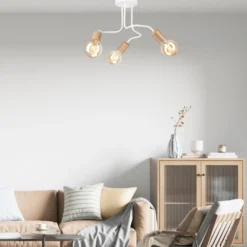 Envostar Joiy Deckenlampe 3-flg verteilt weiß/holz