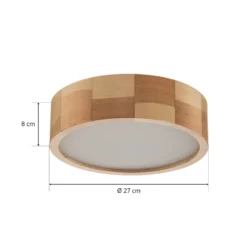 Envostar Kerio Deckenlampe, Ø 27 cm, kiefer natur
