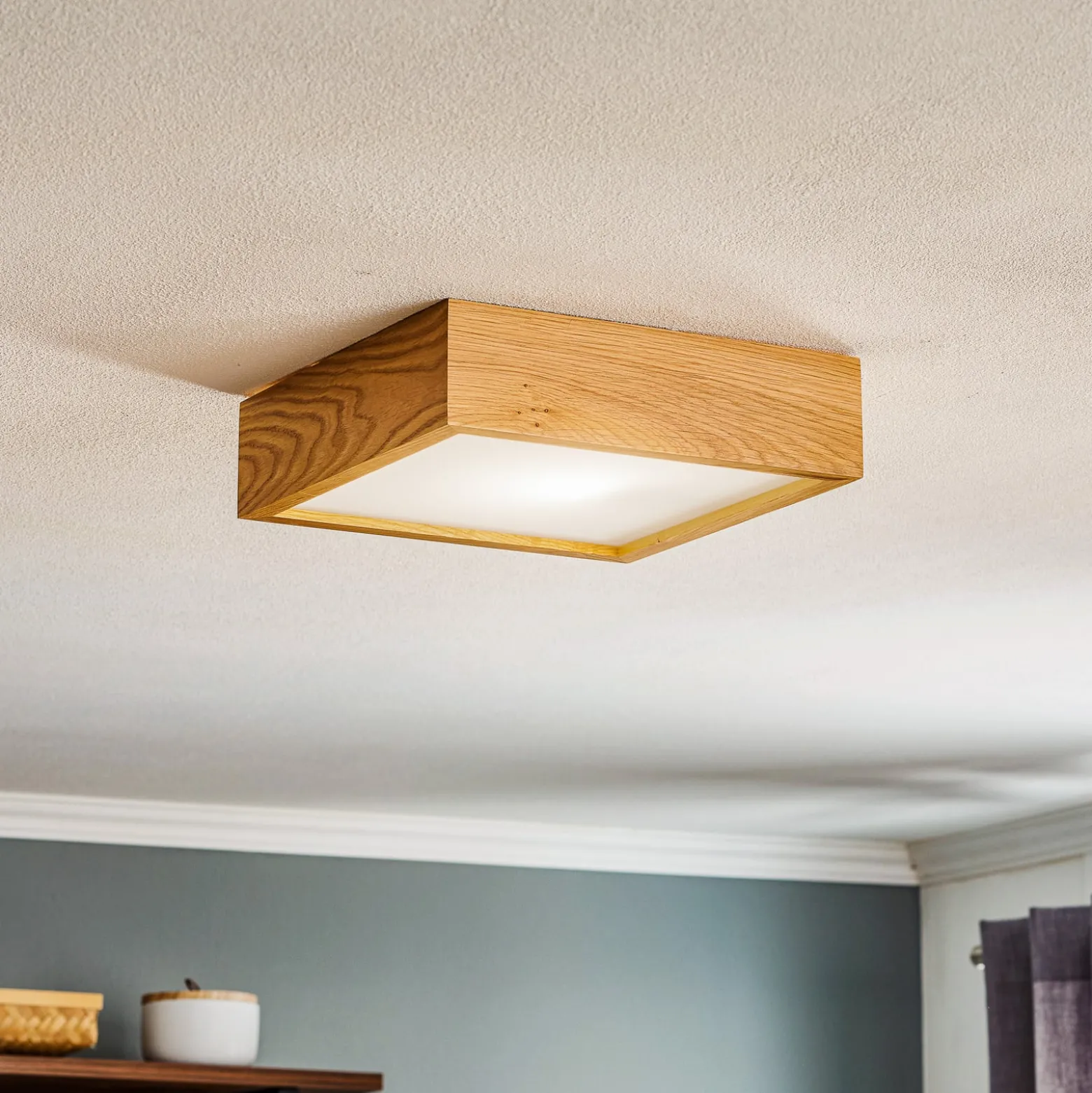 Envostar Kerio Deckenlampe 27,5x27,5cm eiche hell