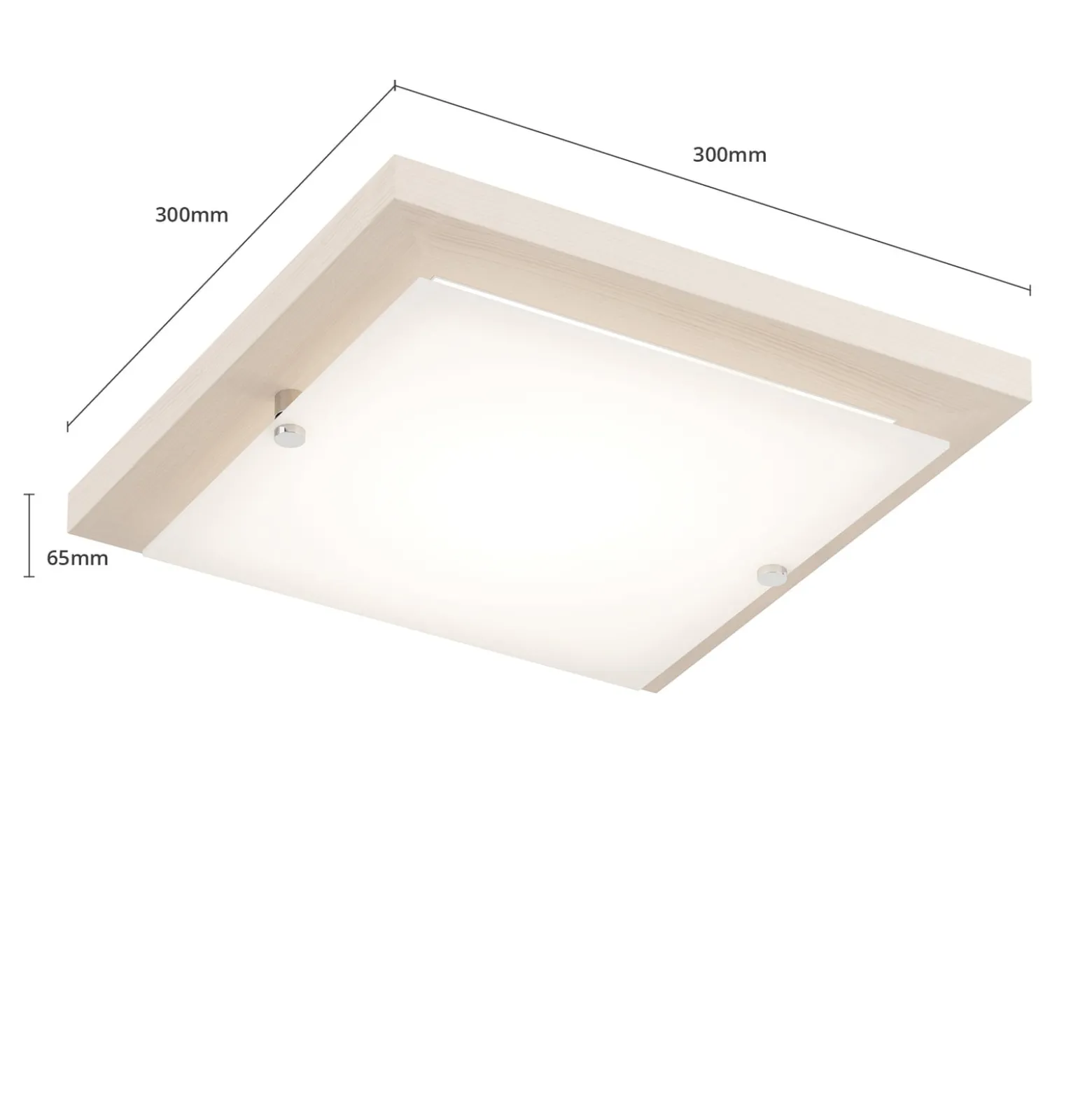 Envostar Kerio Deckenlampe, 30x30 cm, Kiefer natur
