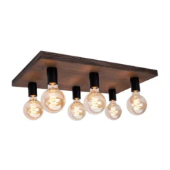 Envostar Lobo Deckenlampe 6fl. Kiefer nussbaum