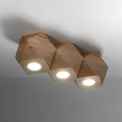 Envostar Peach Puff Deckenlampe Polyeder Holz 3flg