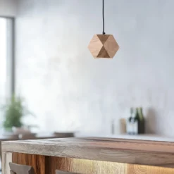 Envostar Peach Puff Hängelampe Polyeder Holz 1flg.