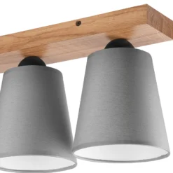 Envostar Risco Deckenlampe 3-flg. Stoffschirm grau