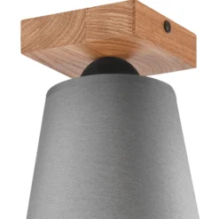 Envostar Risco Deckenlampe 1-flg. Stoffschirm grau