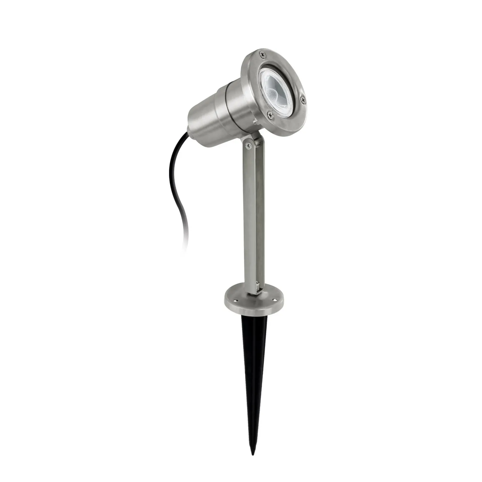 Erdspießstrahler Nema, edelstahlfarben, 24 cm, Edelstahl
