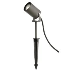 Erdspießstrahler Spiky, Ø 6 cm, grau, schwenkbar, IP65, GU10