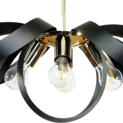 Euluna Deckenleuchte Petla, schwarz/gold, Metall, Ø 65 cm