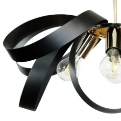 Euluna Deckenleuchte Petla, schwarz/gold, Metall, Ø 65 cm
