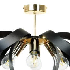 Euluna Deckenleuchte Petla, schwarz/gold, Metall, Ø 65 cm