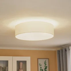 Euluna Roller Decke, Stoffschirm ecru, Ø 50 cm