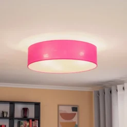 Euluna Roller Decke, Stoffschirm pink, Ø 50 cm