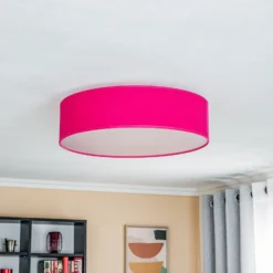 Euluna Roller Decke, Stoffschirm pink, Ø 50 cm