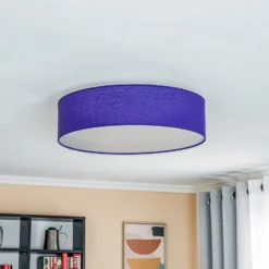 Euluna Roller Decke, Stoffschirm violett, Ø 50 cm
