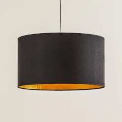 Euluna Roller Hängelampe, schwarz/gold, Ø 45 cm