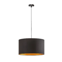 Euluna Roller Hängelampe, schwarz/gold, Ø 45 cm