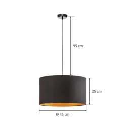Euluna Roller Hängelampe, schwarz/gold, Ø 45 cm