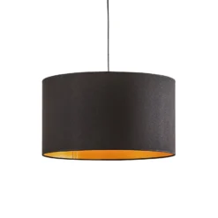 Euluna Roller Hängelampe, schwarz/gold, Ø 45 cm