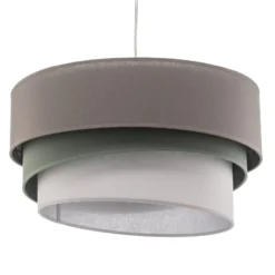 Euluna Trio Hängelampe beige/aquamarin/écru Ø45cm