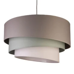 Euluna Trio Hängelampe beige/aquamarin/écru Ø45cm