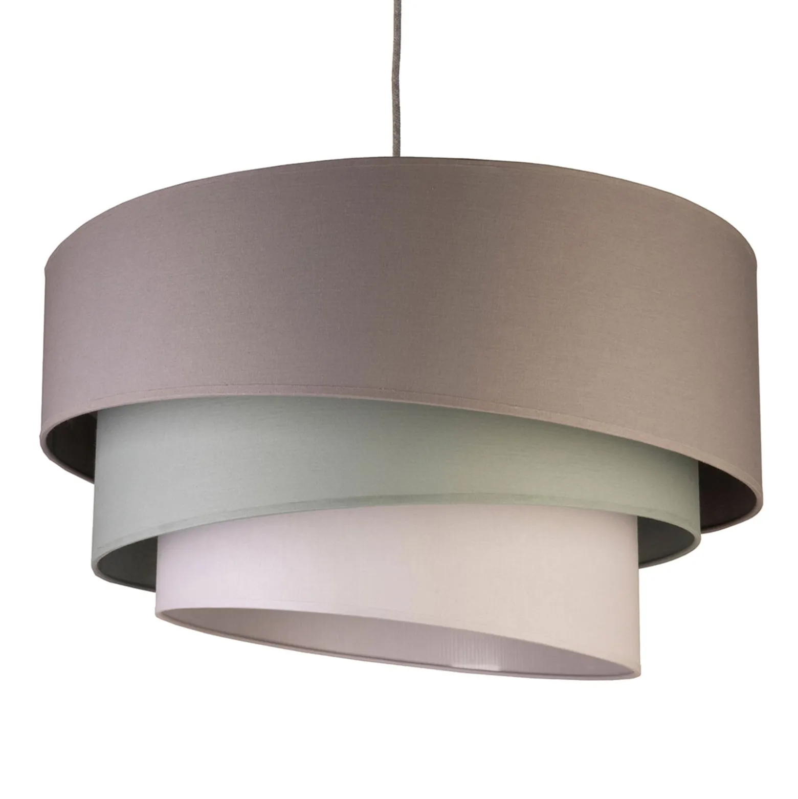 Euluna Trio Hängelampe beige/aquamarin/écru Ø45cm