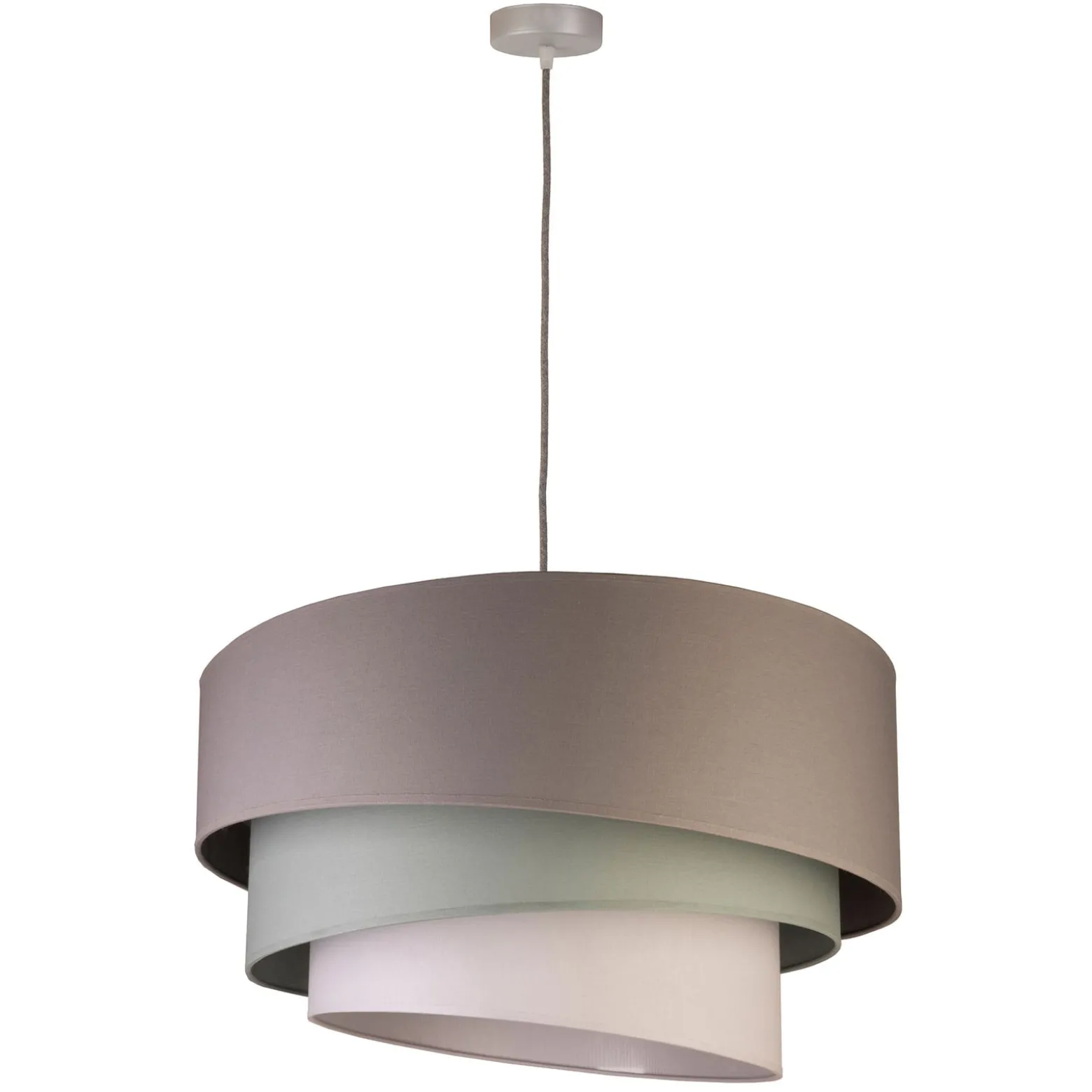 Euluna Trio Hängelampe beige/aquamarin/écru Ø45cm