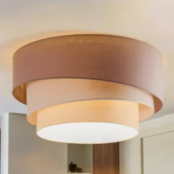 Euluna Trio Max Decke, Ø60cm, cappuccino/ecru/grau