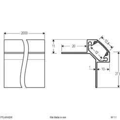 EVN APFL4 Alu-Fliesen-Eckprofil außen 200cmx3,8cm