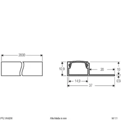 EVN APFL1 Alu-Fliesenprofil einseitig, 200cmx3,7cm