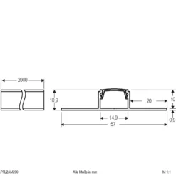 EVN APFL2 Alu-Fliesenprofil zweiseitig 200cmx5,7cm