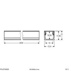 EVN APFLAT7 Alu-Profil 200cm, U-Profil, aluminium