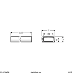 EVN APFLAT1 Alu-Profil 200cm U-Profil, flach