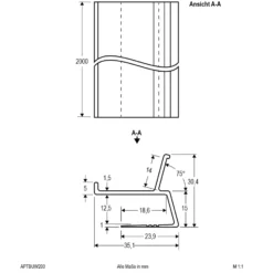 EVN APTBU Alu-Profil wandgerichtet 200cm weiß